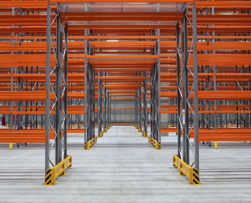empty warehouse racks