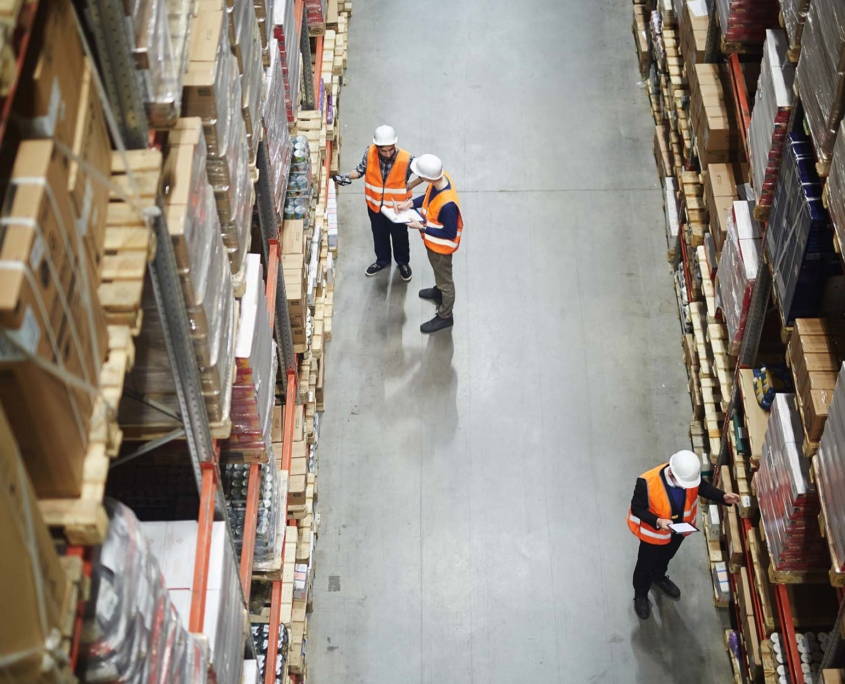 warehouse with workers